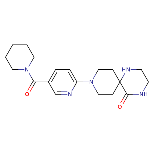 O=C1NCCNC21CCN(CC2)c1ccc(cn1)C(=O)N1CCCCC1