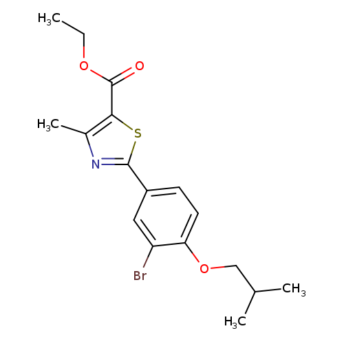 CCOC(=O)c1sc(nc1C)c1ccc(c(c1)Br)OCC(C)C