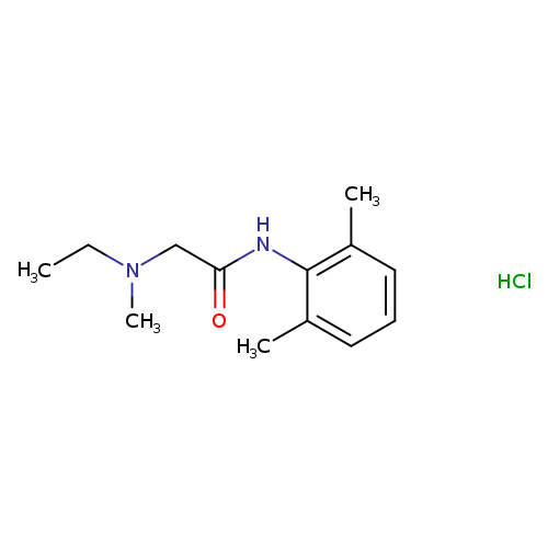 CCN(CC(=O)Nc1c(C)cccc1C)C.Cl
