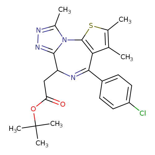 O=C(OC(C)(C)C)CC1N=C(c2ccc(cc2)Cl)c2c(n3c1nnc3C)sc(c2C)C