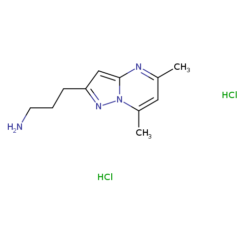 NCCCc1cc2n(n1)c(C)cc(n2)C.Cl.Cl