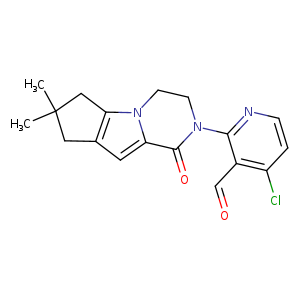 O=Cc1c(Cl)ccnc1N1CCn2c(C1=O)cc1c2CC(C1)(C)C