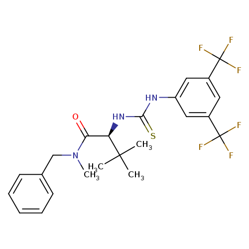 S=C(N[C@@H](C(C)(C)C)C(=O)N(Cc1ccccc1)C)Nc1cc(cc(c1)C(F)(F)F)C(F)(F)F