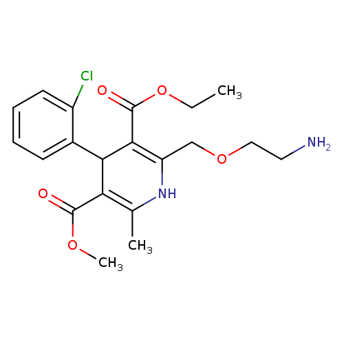 NCCOCC1=C(C(=O)OCC)C(C(=C(N1)C)C(=O)OC)c1ccccc1Cl