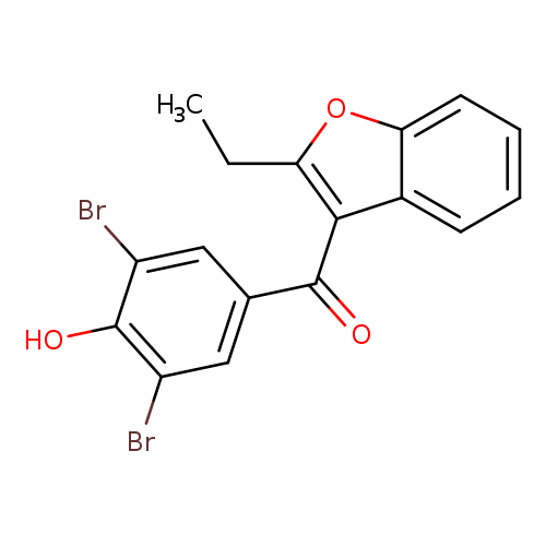 CCc1oc2c(c1C(=O)c1cc(Br)c(c(c1)Br)O)cccc2