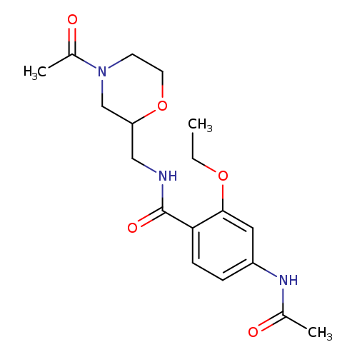 CCOc1cc(ccc1C(=O)NCC1OCCN(C1)C(=O)C)NC(=O)C