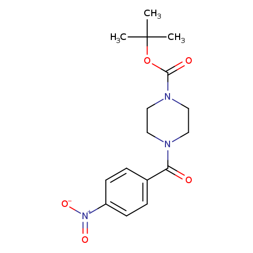 O=C(c1ccc(cc1)[N+](=O)[O-])N1CCN(CC1)C(=O)OC(C)(C)C