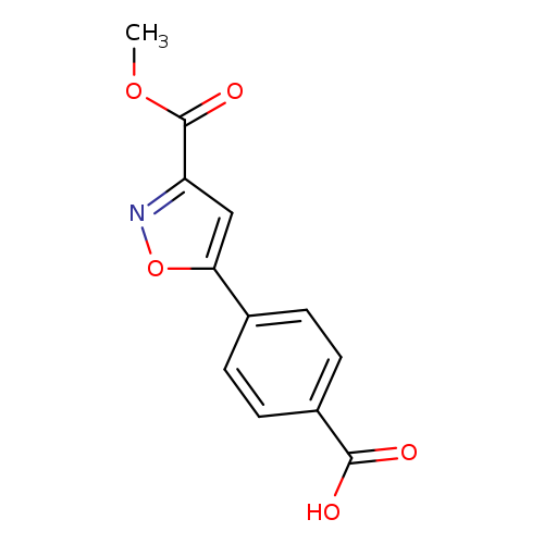 COC(=O)c1noc(c1)c1ccc(cc1)C(=O)O