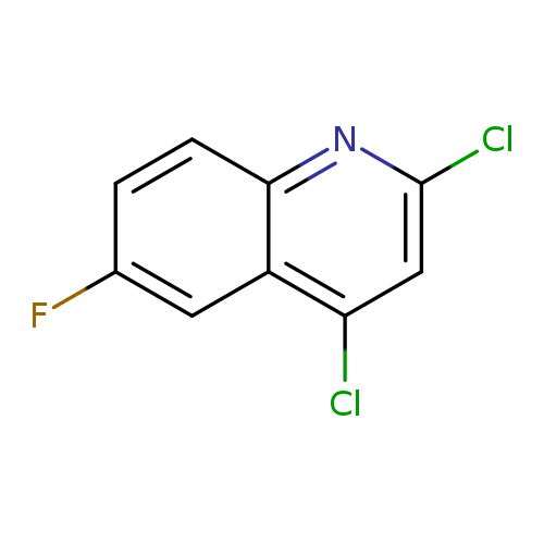 Fc1ccc2c(c1)c(Cl)cc(n2)Cl