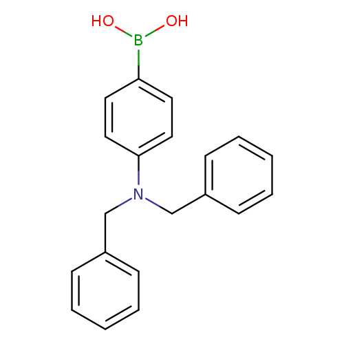 OB(c1ccc(cc1)N(Cc1ccccc1)Cc1ccccc1)O