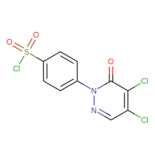 Clc1cnn(c(=O)c1Cl)c1ccc(cc1)S(=O)(=O)Cl