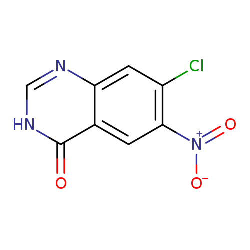 [O-][N+](=O)c1cc2c(=O)[nH]cnc2cc1Cl