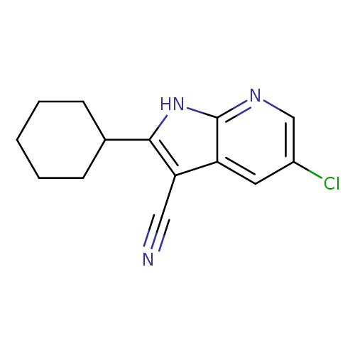 N#Cc1c([nH]c2c1cc(Cl)cn2)C1CCCCC1