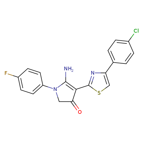 Fc1ccc(cc1)N1CC(=O)C(=C1N)c1scc(n1)c1ccc(cc1)Cl