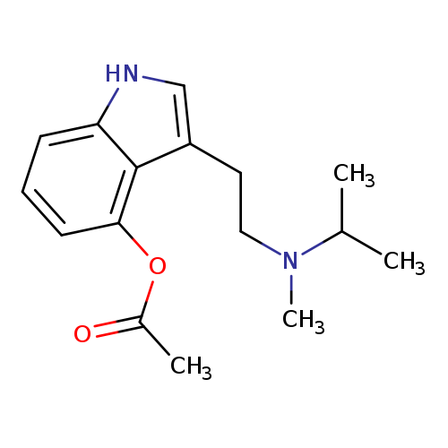 CC(=O)Oc1cccc2c1c(CCN(C(C)C)C)c[nH]2