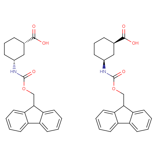 O=C(N[C@H]1CCC[C@H](C1)C(=O)O)OCC1c2ccccc2c2c1cccc2.O=C(N[C@@H]1CCC[C@@H](C1)C(=O)O)OCC1c2ccccc2c2c1cccc2