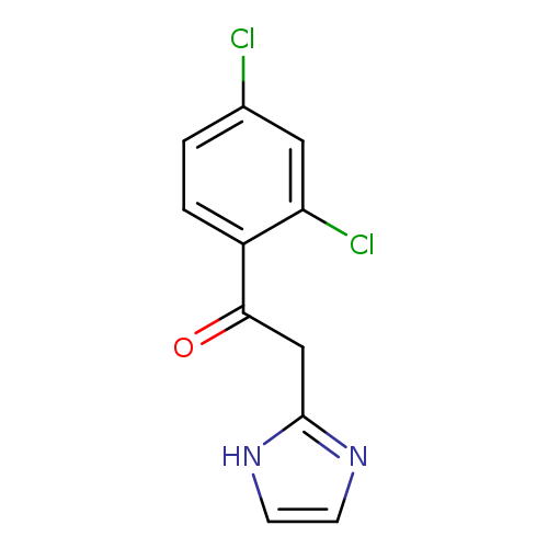 Clc1ccc(c(c1)Cl)C(=O)Cc1ncc[nH]1