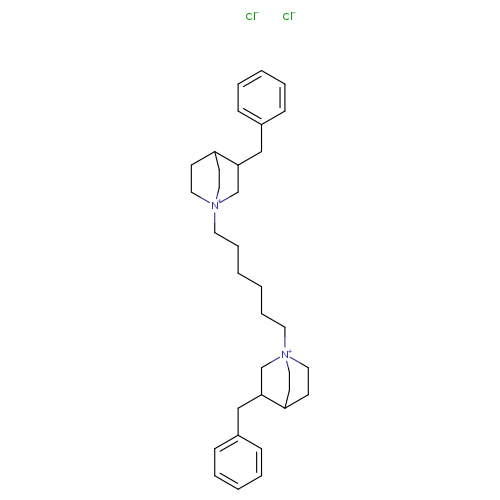 C(CC[N+]12CCC(CC1)C(C2)Cc1ccccc1)CCC[N+]12CCC(CC1)C(C2)Cc1ccccc1.[Cl-].[Cl-]