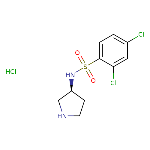 Clc1ccc(c(c1)Cl)S(=O)(=O)N[C@@H]1CNCC1.Cl