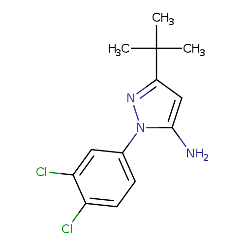 Clc1ccc(cc1Cl)n1nc(cc1N)C(C)(C)C