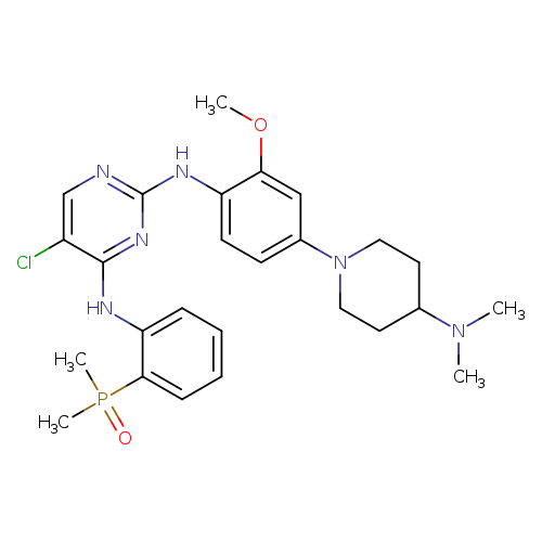 COc1cc(ccc1Nc1ncc(c(n1)Nc1ccccc1P(=O)(C)C)Cl)N1CCC(CC1)N(C)C