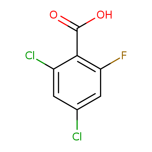 Clc1cc(F)c(c(c1)Cl)C(=O)O