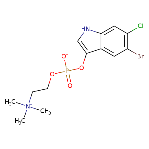 Brc1cc2c(c[nH]c2cc1Cl)OP(=O)(OCC[N+](C)(C)C)[O-]