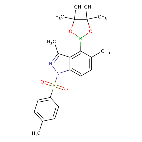 Cc1ccc(cc1)S(=O)(=O)n1nc(c2c1ccc(c2B1OC(C(O1)(C)C)(C)C)C)C