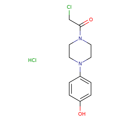 ClCC(=O)N1CCN(CC1)c1ccc(cc1)O.Cl