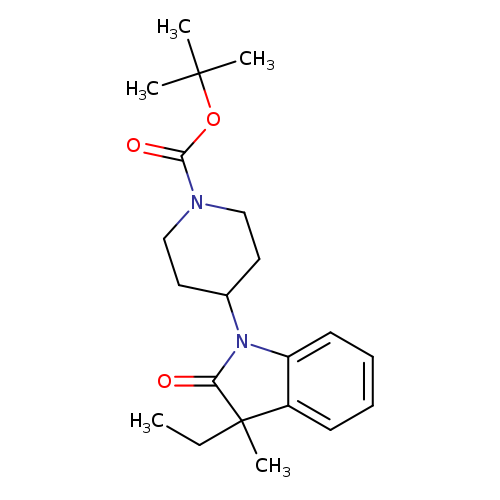 CCC1(C)C(=O)N(c2c1cccc2)C1CCN(CC1)C(=O)OC(C)(C)C