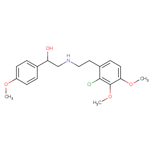 COc1ccc(cc1)C(CNCCc1ccc(c(c1Cl)OC)OC)O