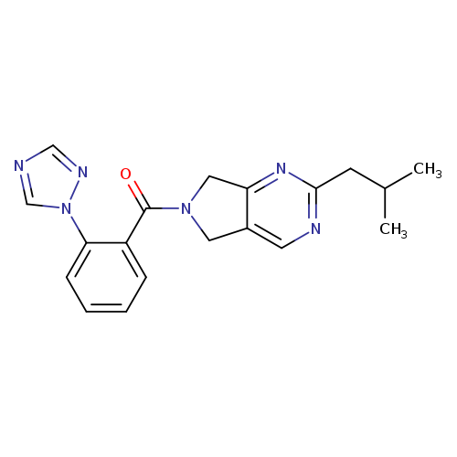 CC(Cc1ncc2c(n1)CN(C2)C(=O)c1ccccc1n1ncnc1)C
