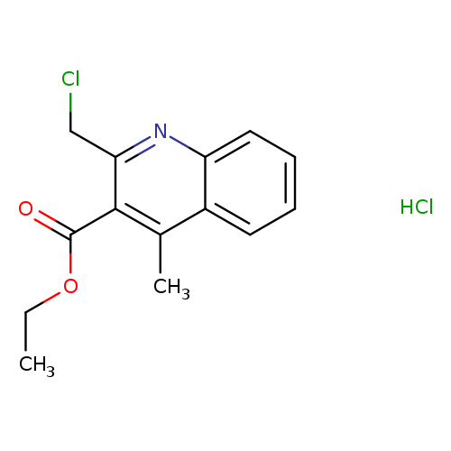 CCOC(=O)c1c(CCl)nc2c(c1C)cccc2.Cl