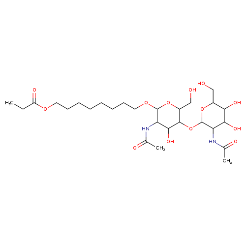 OCC1OC(OCCCCCCCCOC(=O)CC)C(C(C1OC1OC(CO)C(C(C1NC(=O)C)O)O)O)NC(=O)C
