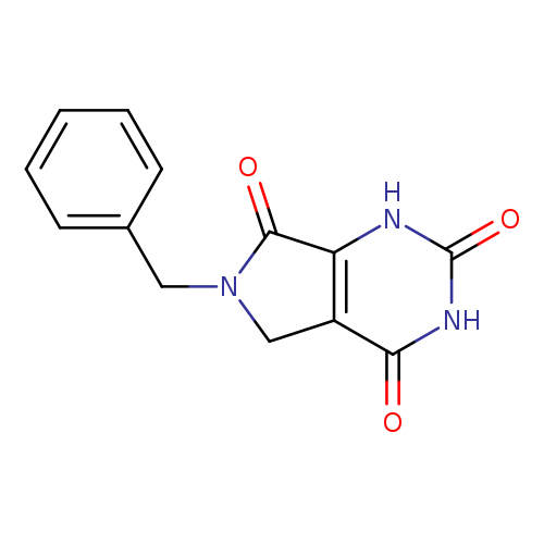O=C1N(Cc2ccccc2)Cc2c1[nH]c(=O)[nH]c2=O