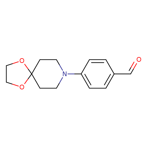 O=Cc1ccc(cc1)N1CCC2(CC1)OCCO2