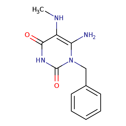 CNc1c(=O)[nH]c(=O)n(c1N)Cc1ccccc1
