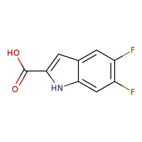 Fc1cc2[nH]c(cc2cc1F)C(=O)O