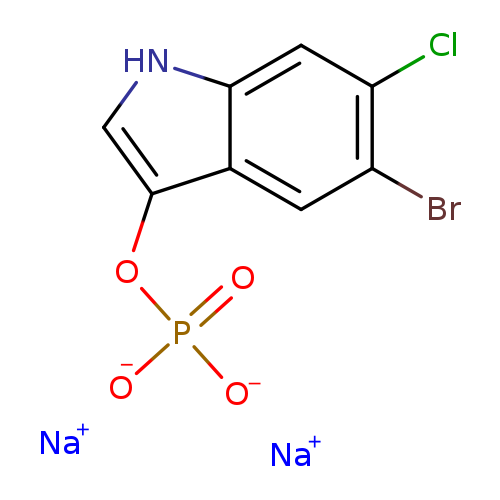 Clc1cc2[nH]cc(c2cc1Br)OP(=O)([O-])[O-].[Na+].[Na+]