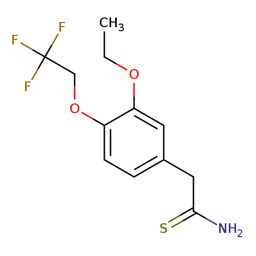 CCOc1cc(ccc1OCC(F)(F)F)CC(=S)N