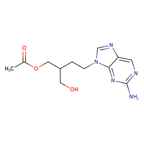 OCC(CCn1cnc2c1nc(N)nc2)COC(=O)C