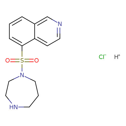 O=S(=O)(c1cccc2c1ccnc2)N1CCNCCC1.[Cl-].[H+]