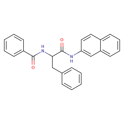 O=C(C(NC(=O)c1ccccc1)Cc1ccccc1)Nc1ccc2c(c1)cccc2