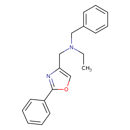 CCN(Cc1coc(n1)c1ccccc1)Cc1ccccc1