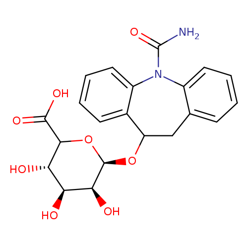 O[C@@H]1[C@H](O)[C@@H](OC([C@H]1O)C(=O)O)OC1Cc2ccccc2N(c2c1cccc2)C(=O)N