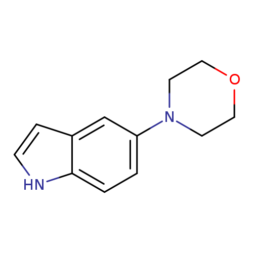 O1CCN(CC1)c1ccc2c(c1)cc[nH]2