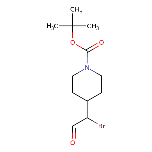 O=CC(C1CCN(CC1)C(=O)OC(C)(C)C)Br