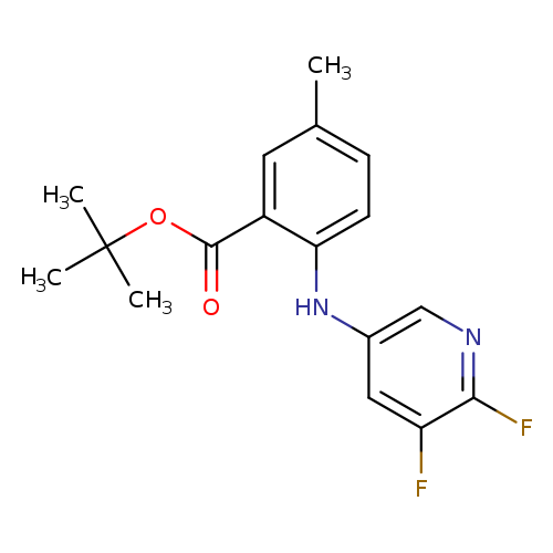 Cc1ccc(c(c1)C(=O)OC(C)(C)C)Nc1cnc(c(c1)F)F