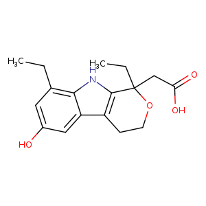CCC1(OCCc2c1[nH]c1c2cc(cc1CC)O)CC(=O)O