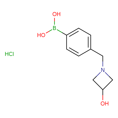 OC1CN(C1)Cc1ccc(cc1)B(O)O.Cl